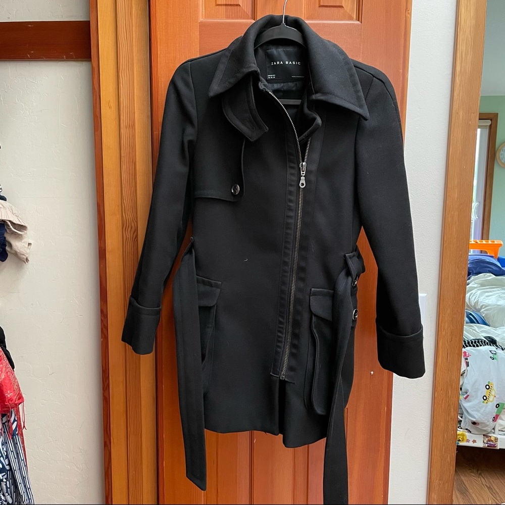 Zara black trench coat